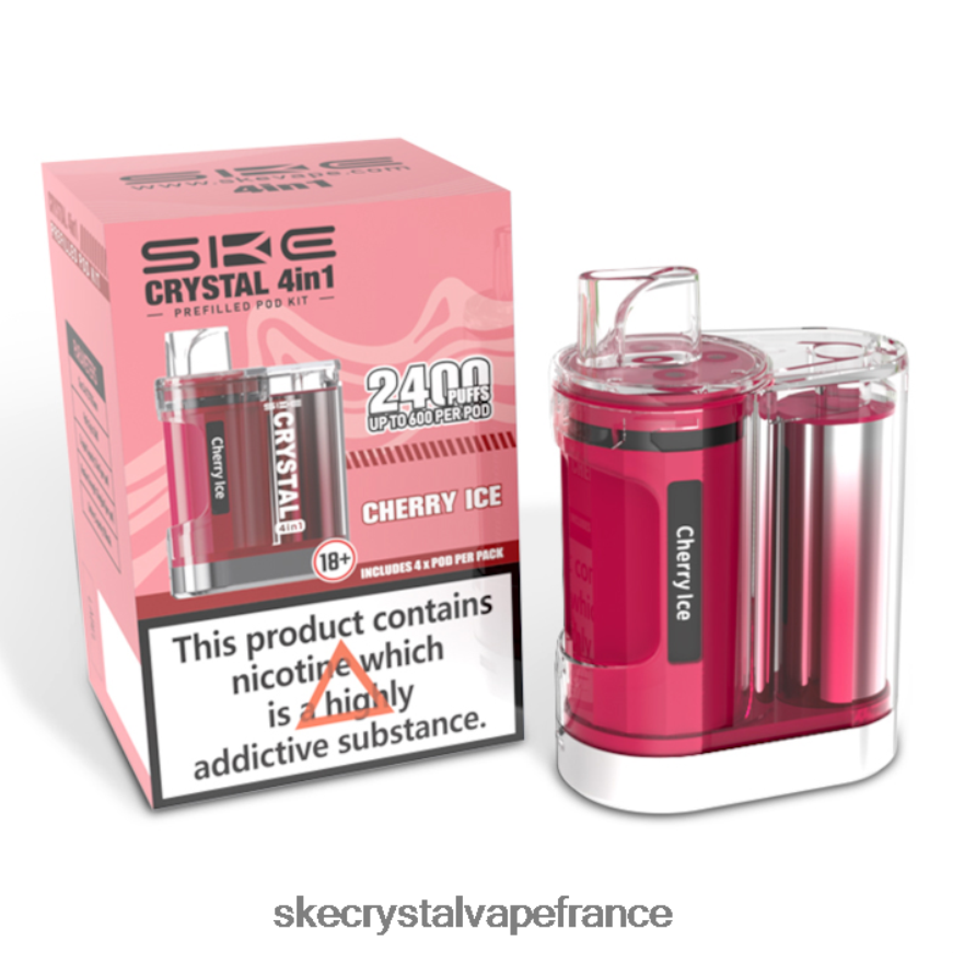 SKE Crystal - SKE Kit de dosettes Crystal 2400 4 en 1 glace aux cerises R0422X99