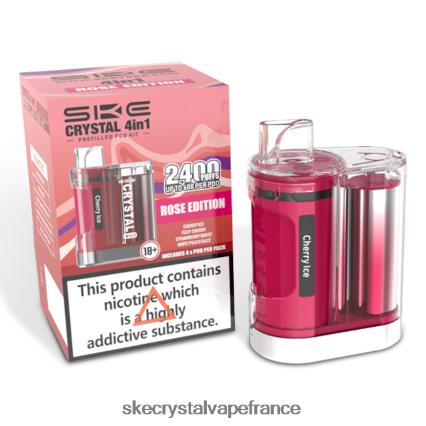 SKE France - SKE crystal 2400 kit pod 4 en 1 mixte édition rose R0422X98