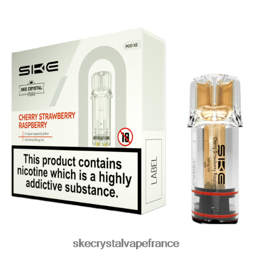 SKE France - SKE vapes de cristal et dosettes cerise fraise framboise R0422X109