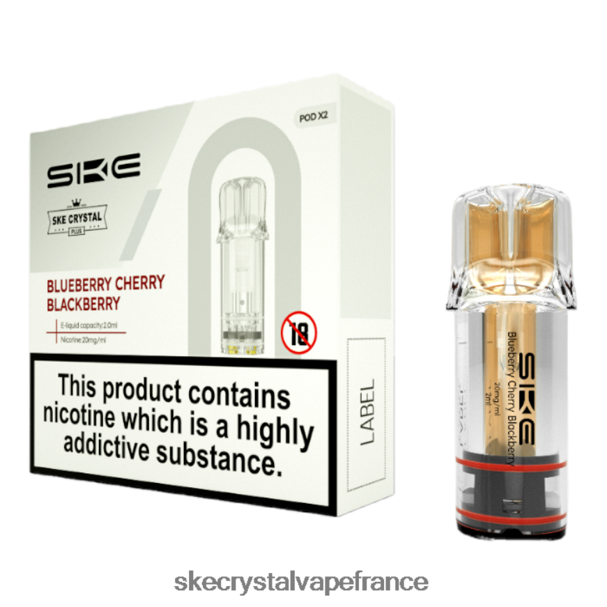 SKE Vape Review - SKE vapes de cristal et dosettes myrtille cerise mûre R0422X108